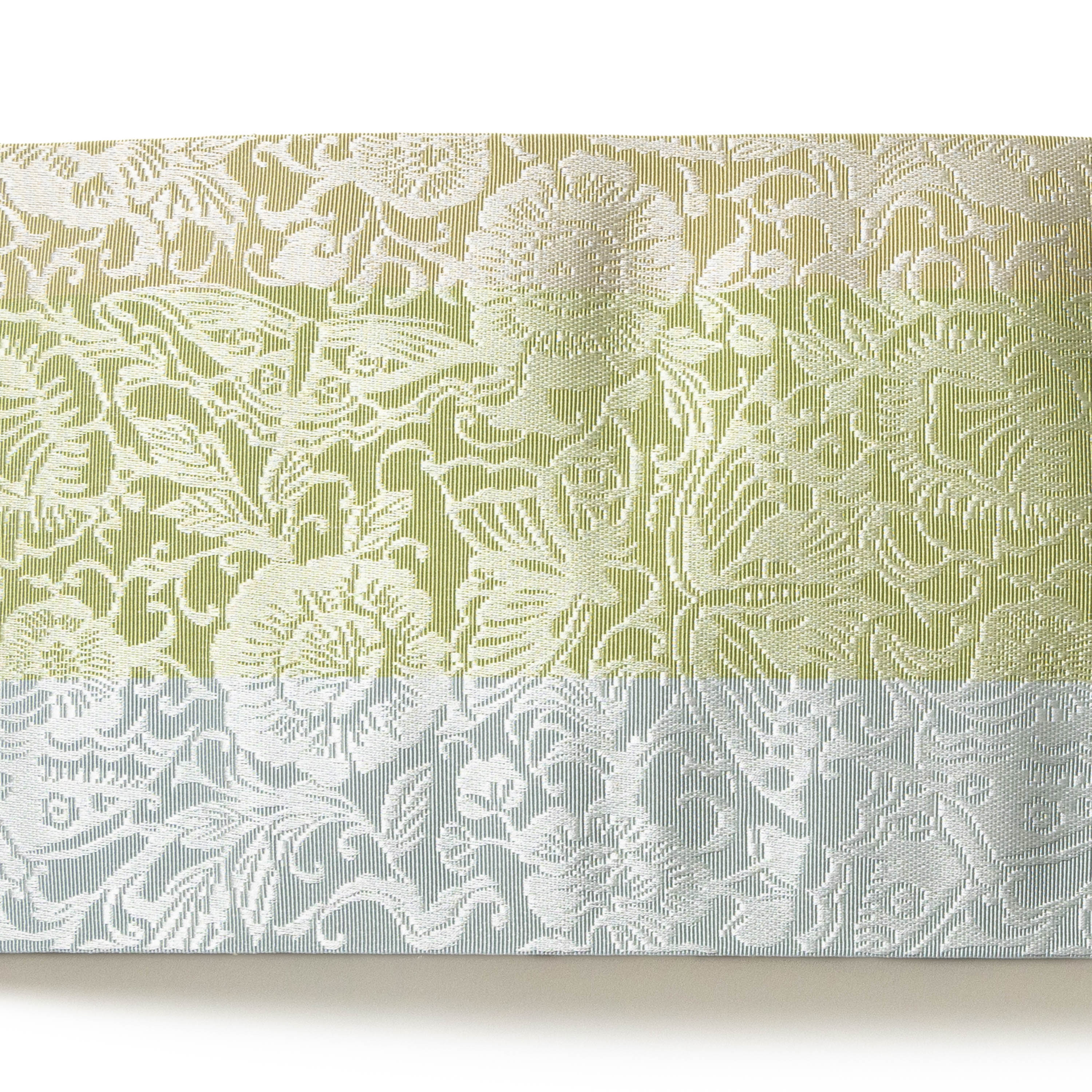 結 蝶牡丹 萌黄色｜西村織物 オンラインショップ｜博多帯・博多織 通販