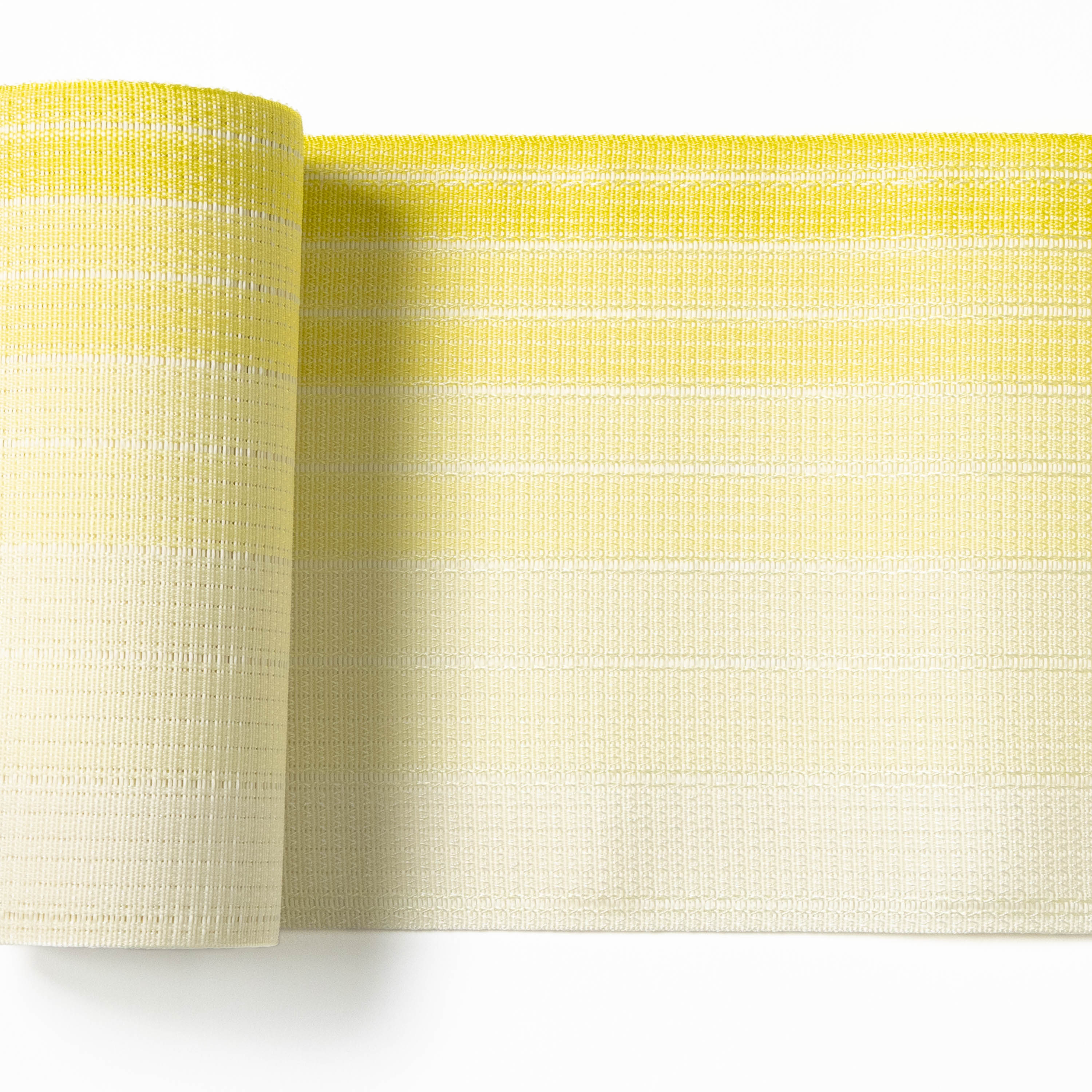 未使用 正絹 博多織 西村織物 単 四寸帯 半幅帯 粗紗 夏物 総暈し 薄グレー 博多半幅帯（粗紗/総暈かし・露草色）西村織物『着物・呉服えり新』