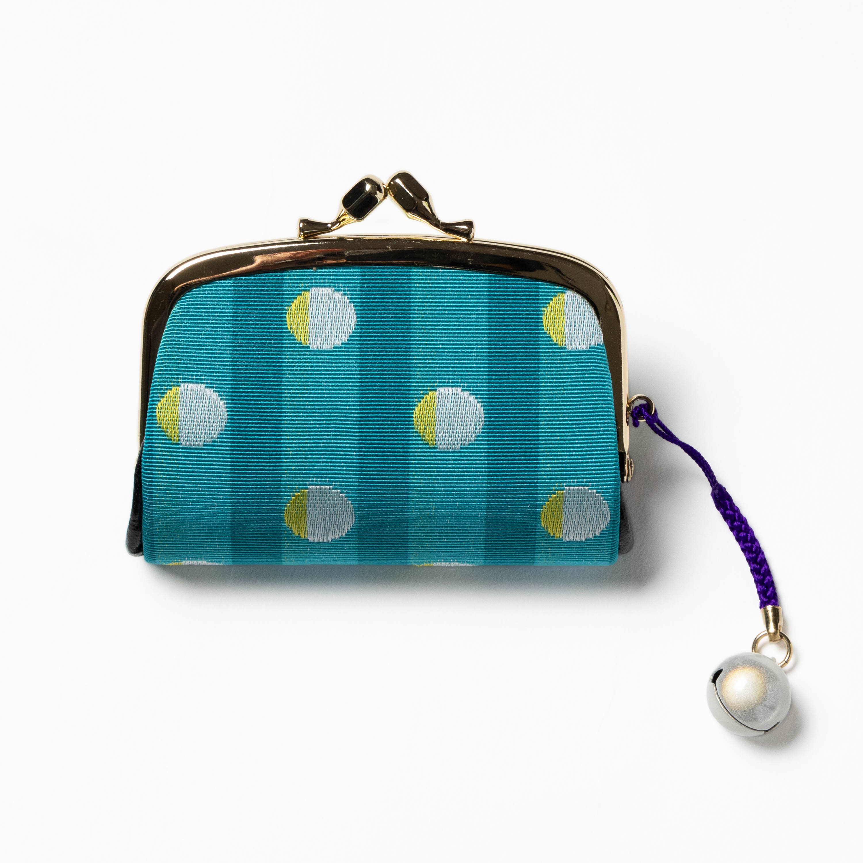 伊達がま口 水玉 グリーン｜西村織物 オンラインショップ｜博多帯