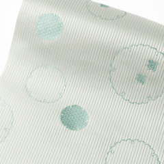紋ひとえ　雪輪に千鳥　白緑