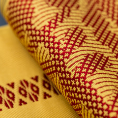 半幅帯　by Makoto Kagoshima　-Red grid-
