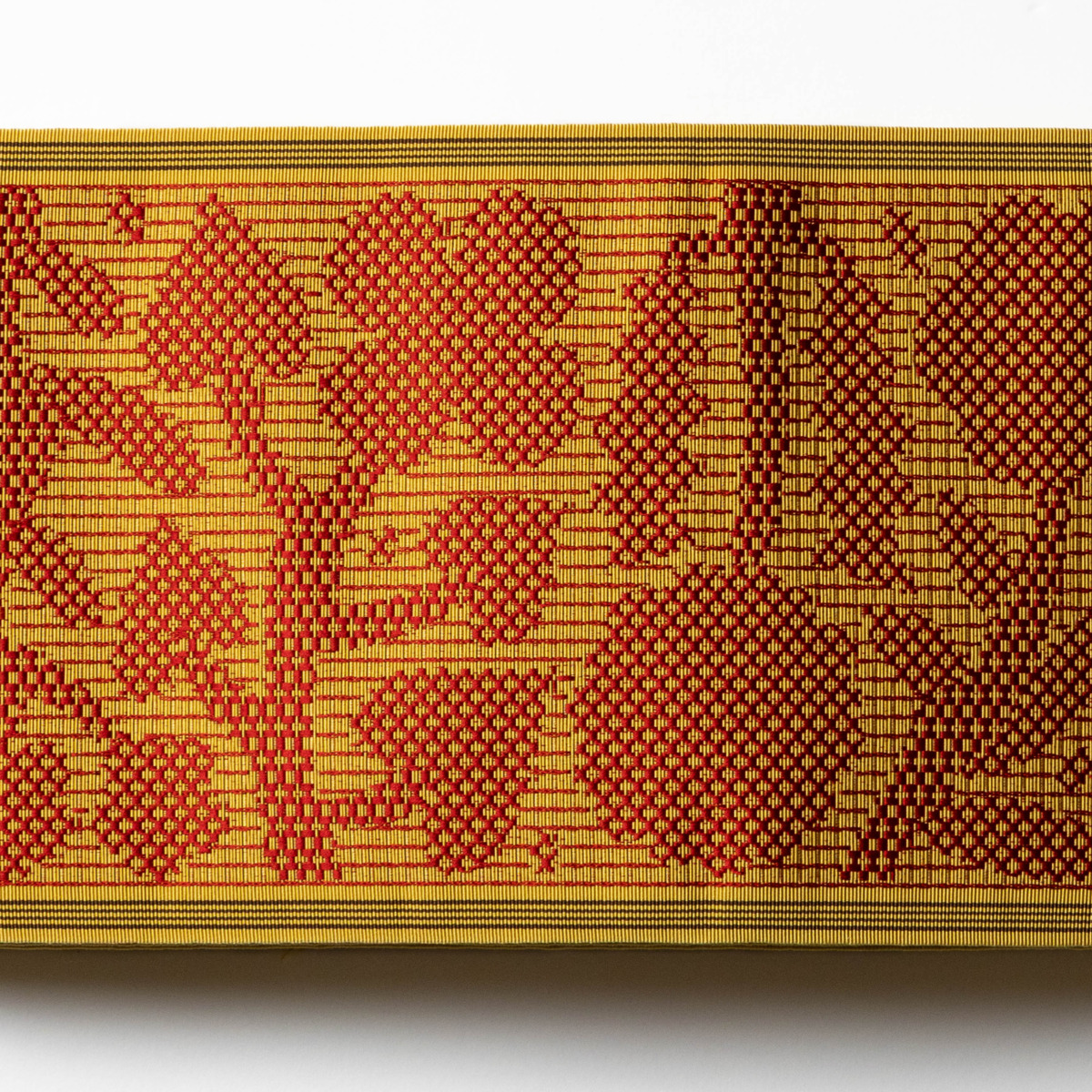 半幅帯　by Makoto Kagoshima　-Red grid-