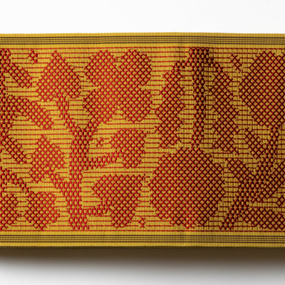 半幅帯　by Makoto Kagoshima　-Red grid-