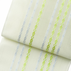 紗　小花献上　白/水色