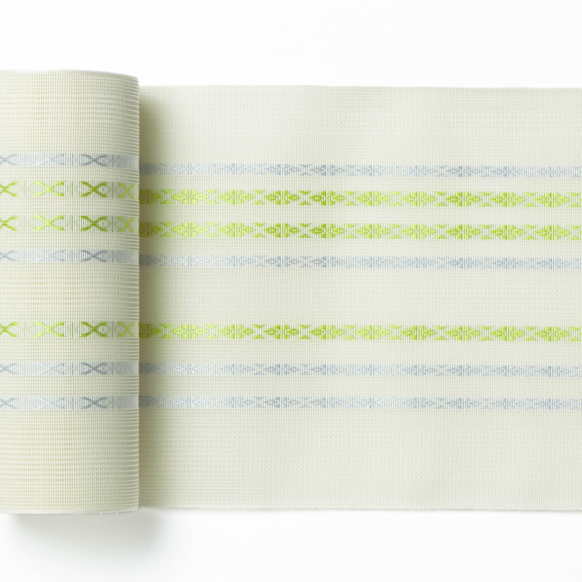 紗　小花献上　白/水色