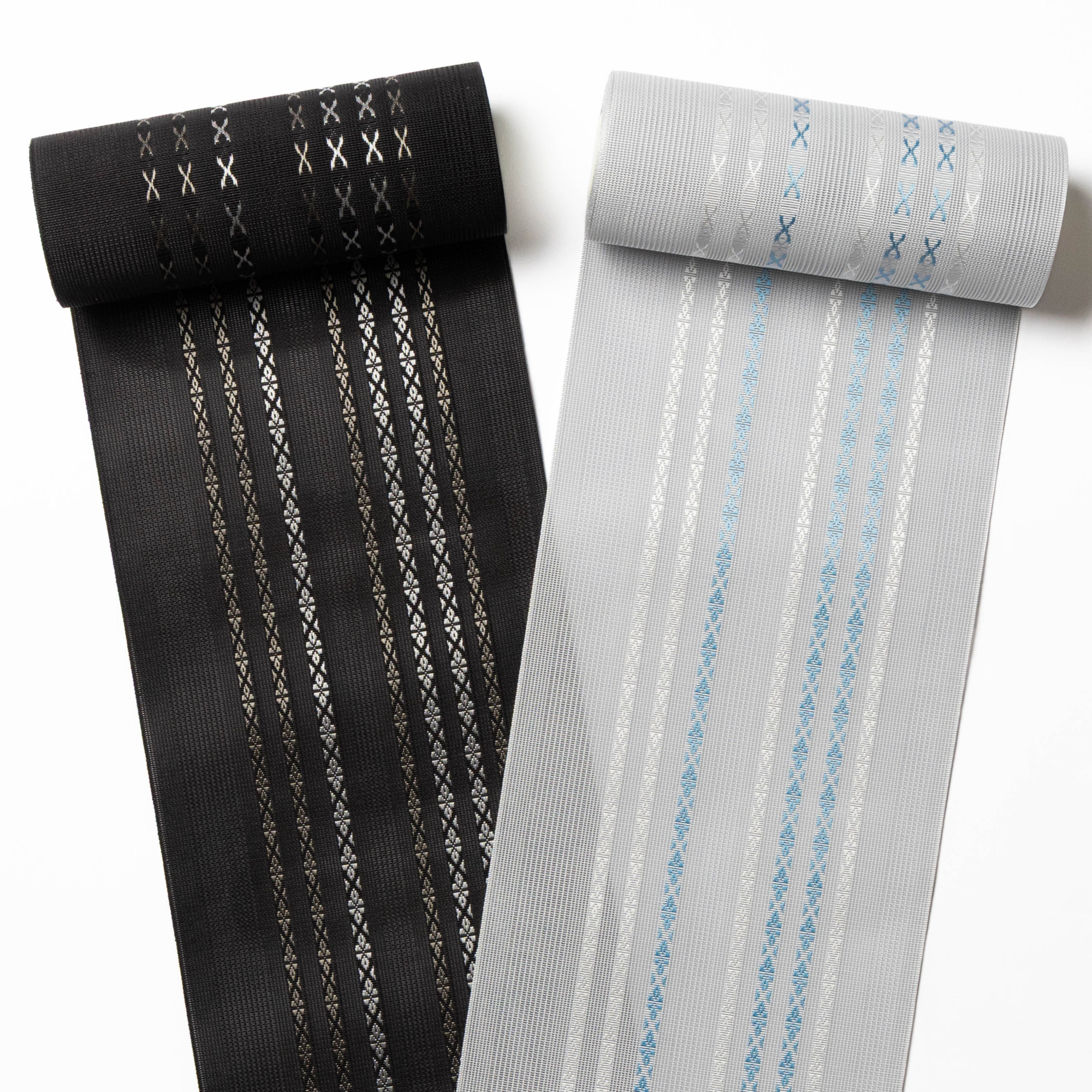 紗　小花献上　黒白