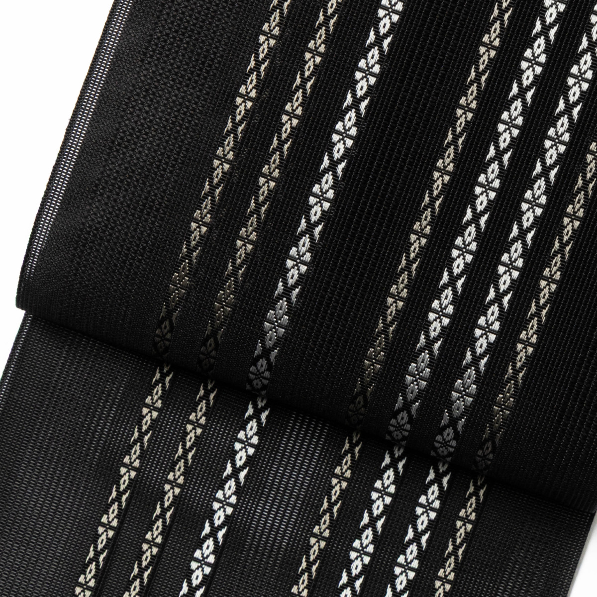 紗　小花献上　黒白