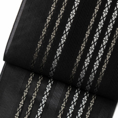 紗　小花献上　黒白