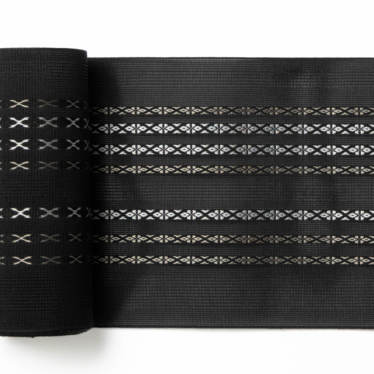 紗　小花献上　黒白