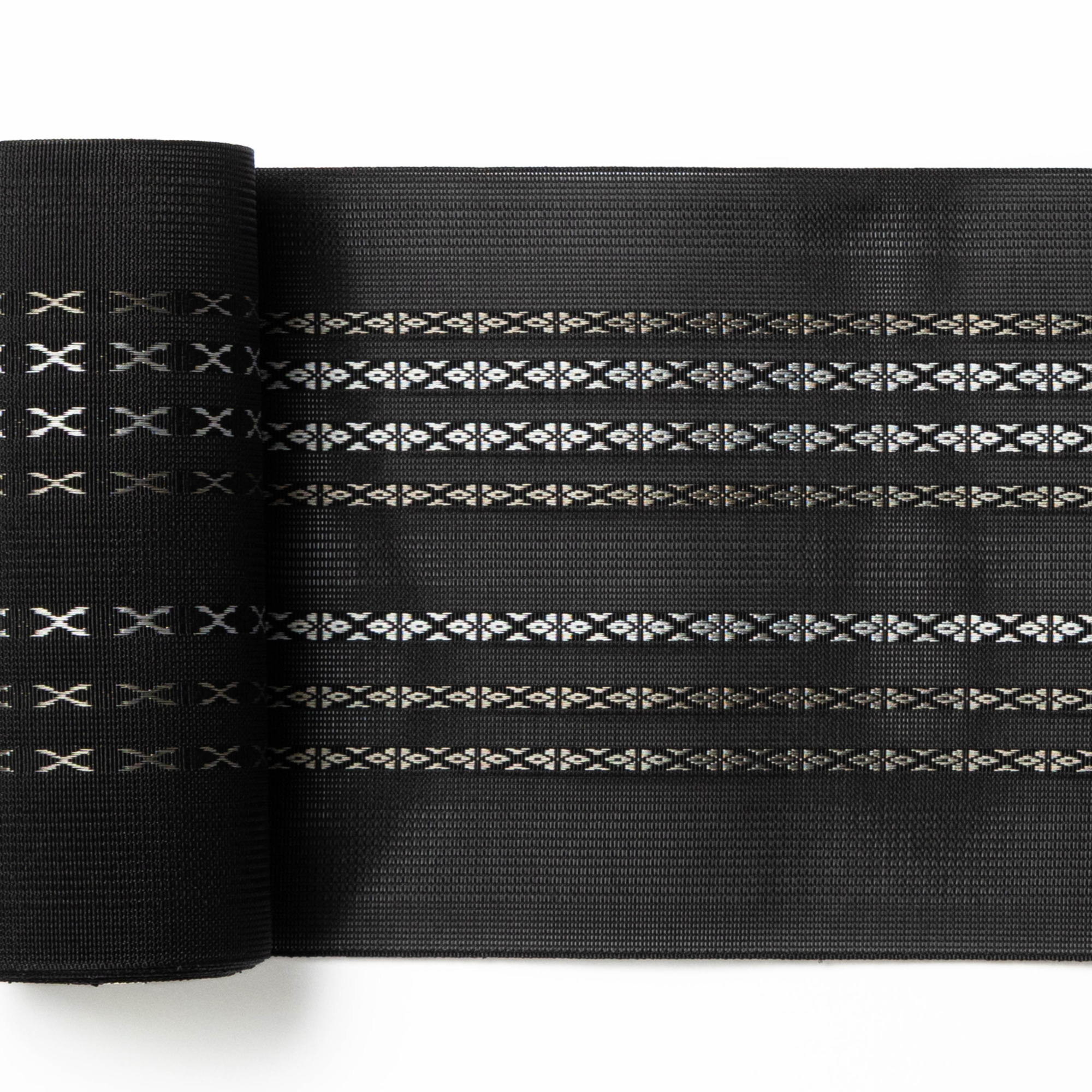 紗　小花献上　黒白