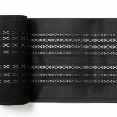 紗　小花献上　黒白