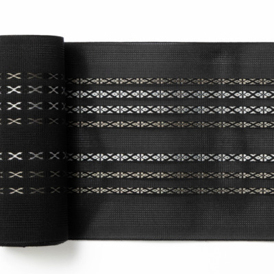 紗　小花献上　黒白